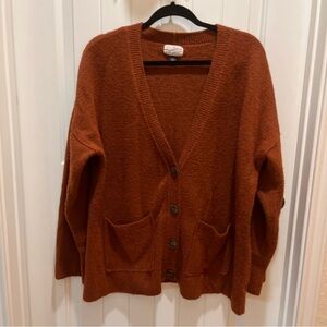 Universal Thread Women's Plus Size Rust Brown Grandpa Sweater - 1X